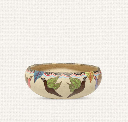 Gond - Birds Paper Mache Bowl