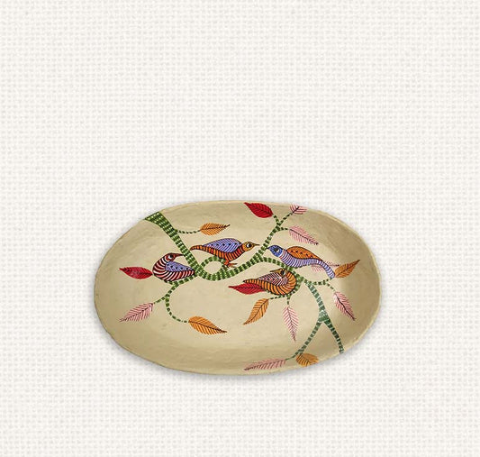 Gond - Birds Paper Mache Tray
