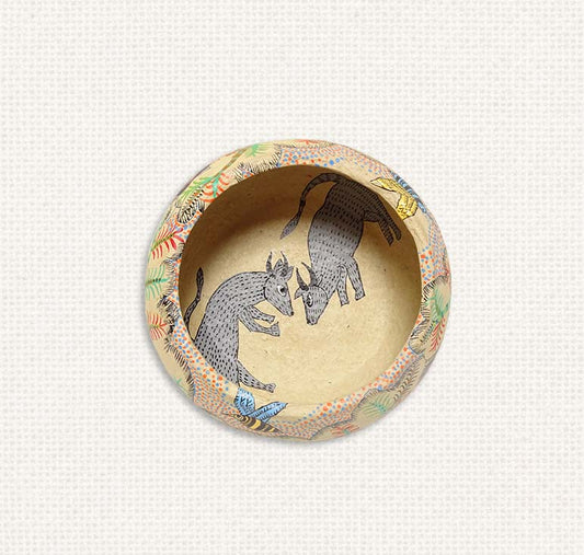 Gond - Bulls Paper Mache Bowl