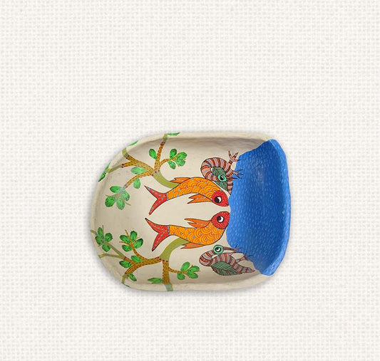Gond - Fishes Paper Mache Tray