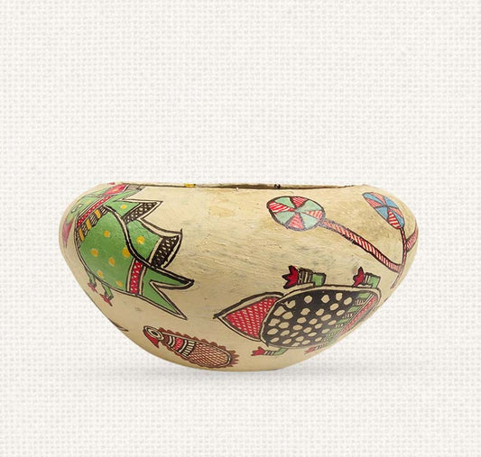 Birds - Madhubani Paper Mache Bowl