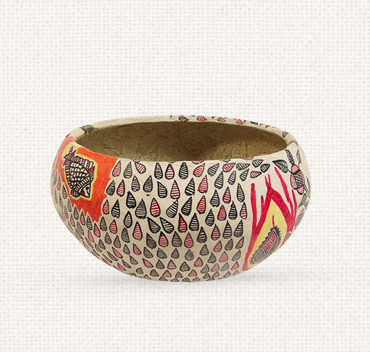 Floral - Madhubani Paper Mache Bowl