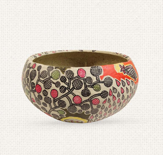 Floral - Madhubani Paper Mache Bowl