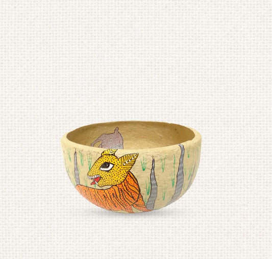Gond - Deer Paper Mache Bowl