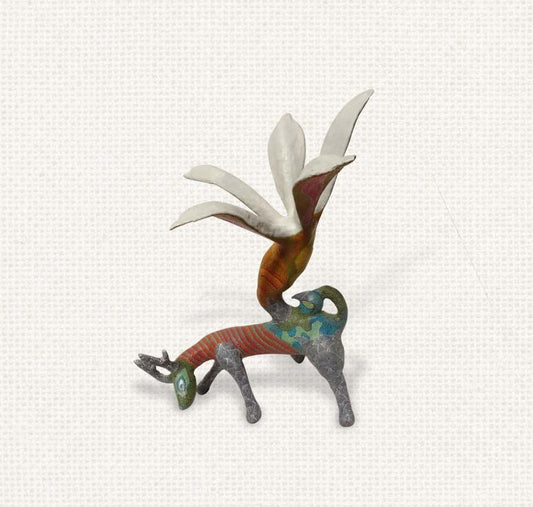 Gond - Deer with a Flower Paper Mache Decorative