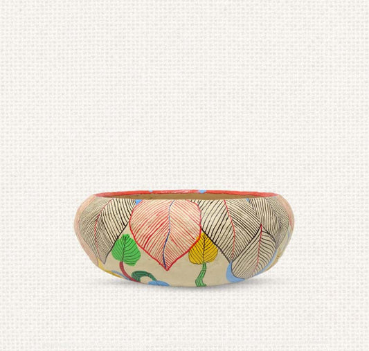 Gond - Leaf Paper Mache Bowl