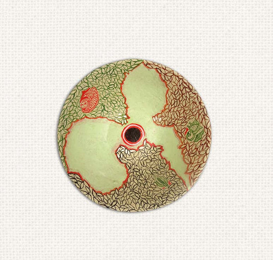 Sage Green Paper Mache Wide Bowl